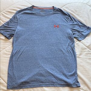 Under Armour Men's Blue Tee with Red Emblem